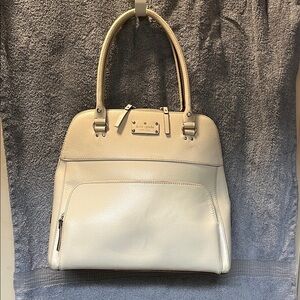 EUC Kate Spade Wellesley Maeda Satchel Bag Ivory Leather Gold Hardware
